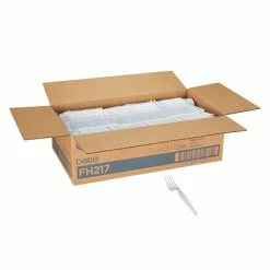 Hot Sale 😀 Disposable Cutlery Dixie Plastic Fork, Heavy-Weight, White, 1000/Carton (TH217) 👍
