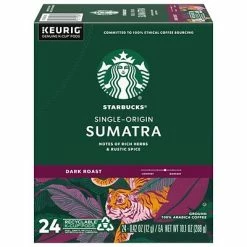 Cheapest ❤️ K-Cups Starbucks Sumatra Coffee, Keurig® K-Cup® Pods, Dark Roast, 24/Box (736089) ✔️