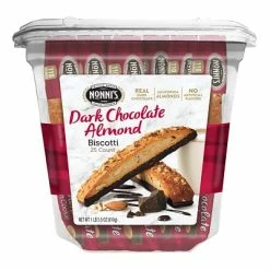 Budget 🌟 Nonni's Individually Wrapped Dark Chcolate Almond Italian Cookies, .86oz Value Pack Of 25 In A 21.5oz Tub 🧨