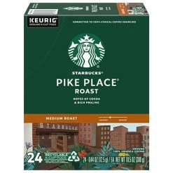 Coupon 🤩 K-Cups Starbucks Pike Place Coffee, Keurig® K-Cup®, Medium Roast, 24/Box (9572) 😍