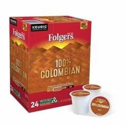 Best deal 😍 K-Cups Folgers Colombian Coffee, Keurig® K-Cup® Pods, Medium Roast, 24/Box (6659) ⭐