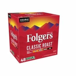 Discount 😀 K-Cups Folgers Classic Roast Coffee, Keurig K-Cup Pod, Medium Roast, 48/Box (5000363378) 🔔 -Coffee Sales Store unnamed file 574