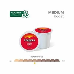 Discount 😀 K-Cups Folgers Classic Roast Coffee, Keurig K-Cup Pod, Medium Roast, 48/Box (5000363378) 🔔 -Coffee Sales Store unnamed file 577