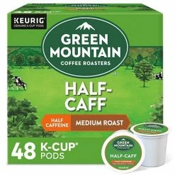Best reviews of 🔔 K-Cups Green Mountain Coffee Roasters Half-Caff Coffee, Keurig® K-Cup® Pods, Medium Roast, 48/Box (357446) 😀