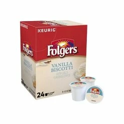 Buy 😀 K-Cups Folgers Vanilla Biscotti Coffee, Keurig® K-Cup® Pods, Medium Roast, 24/Box (6661) 🥰