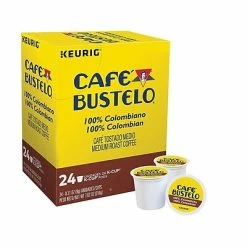 Buy 🧨 K-Cups Cafe Bustelo 100% Colombian Coffee, Keurig® K-Cup® Pods, Medium Roast, 24/Box (6107) 🤩