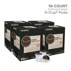 Wholesale ⭐ K-Cups Tully's French Roast Decaf Coffee, Keurig K-Cup Pods, 96/Carton (700282) ✨