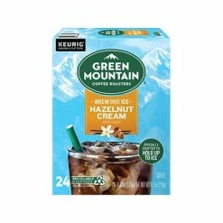Wholesale 💯 K-Cups Green Mountain Brew Over Ice Hazelnut Cream Iced Coffee, Keurig K-Cup Pod, Medium Roast, 24/Pack (390290) 🧨