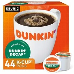 Hot Sale ✔️ K-Cups Dunkin' Donuts Decaf Keurig Single-Serve K-Cup Pods, Medium Roast Coffee, 44 Count 🎁